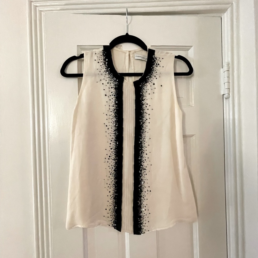 Carolina Herrera embroidered silk blouse